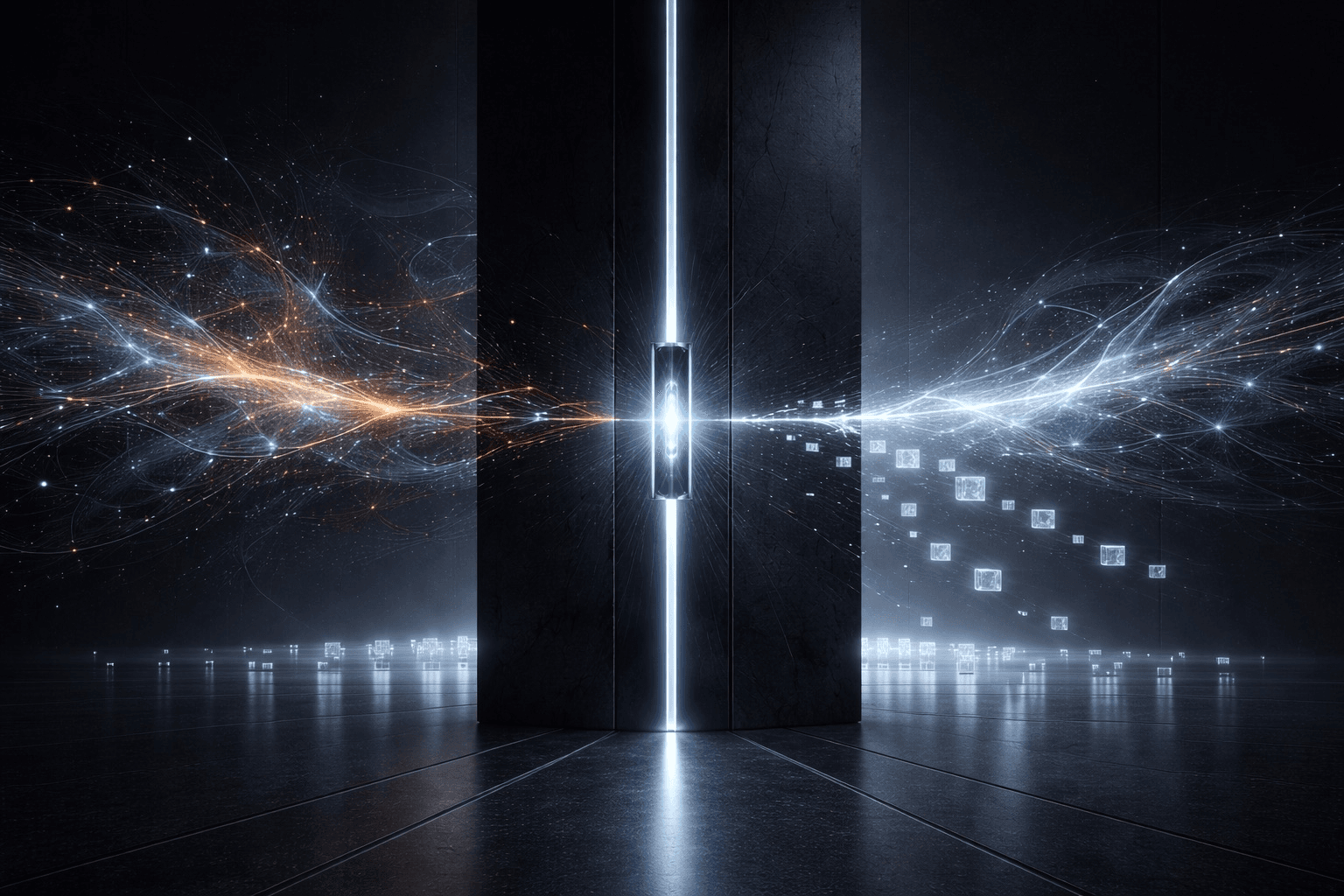 A sealed enforcement boundary between an AI agent and protected infrastructure, representing runtime governance architecture